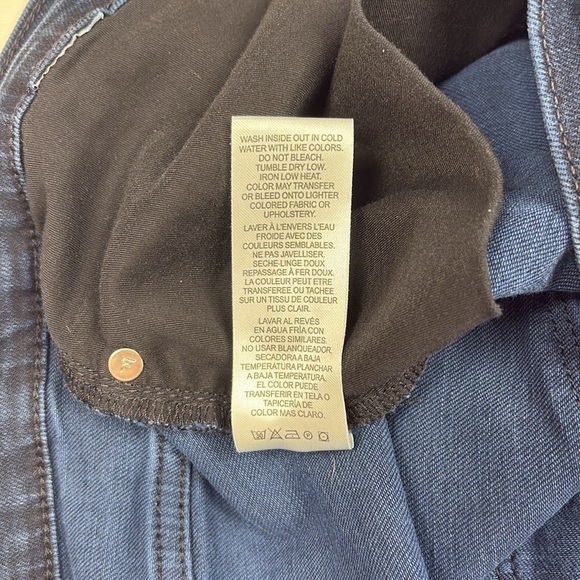 Frame Le Crop High Rise Flare Raw Hem Jeans Fiona Dark Washed Denim 32 - Picture 10 of 11